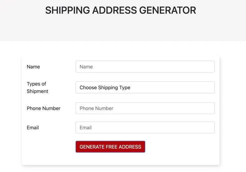 Generate your Shipping Address